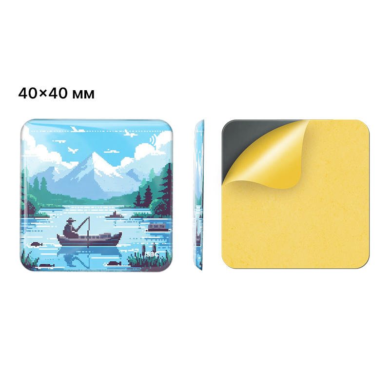 3D-стикер ISBC MIFARE Plus SE 1K 7B "Пиксель; Рыбак", арт. 006-59794