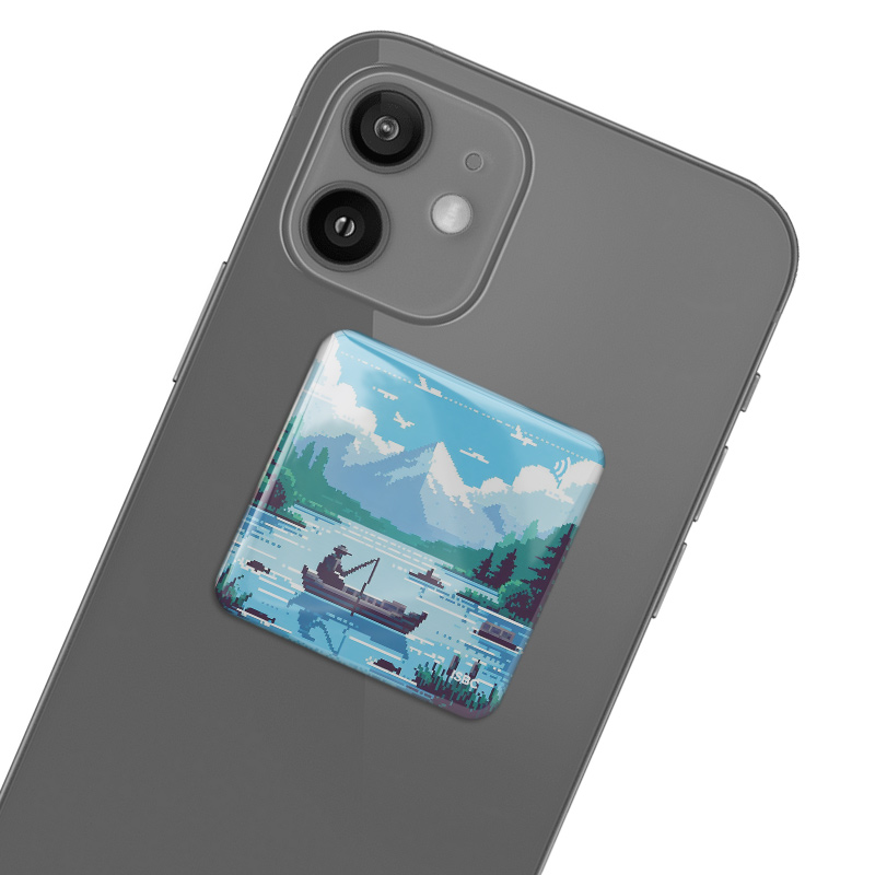 3D-стикер ISBC MIFARE Plus SE 1K 7B "Пиксель; Рыбак", арт. 006-59794